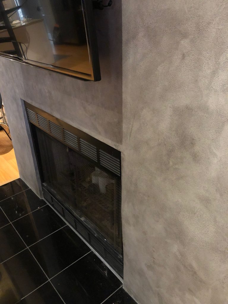artisan plaster fireplace